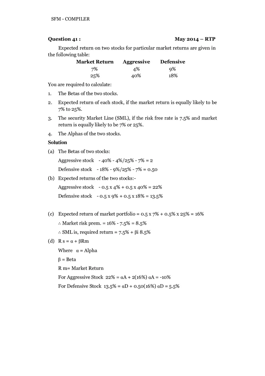 Risk, Return and Portfolio Study Guide Part 5 - Page 2