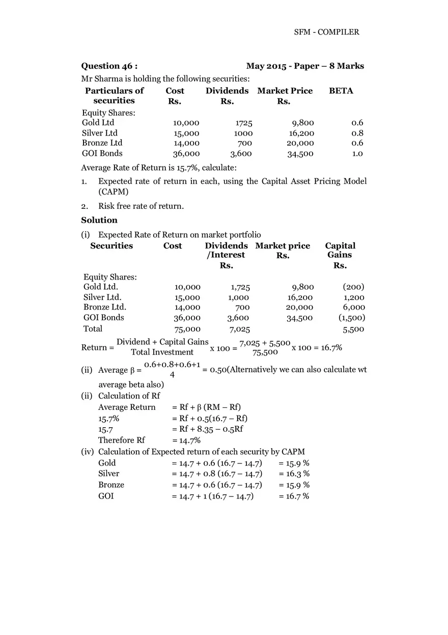 Risk, Return and Portfolio Study Guide Part 5 - Page 5