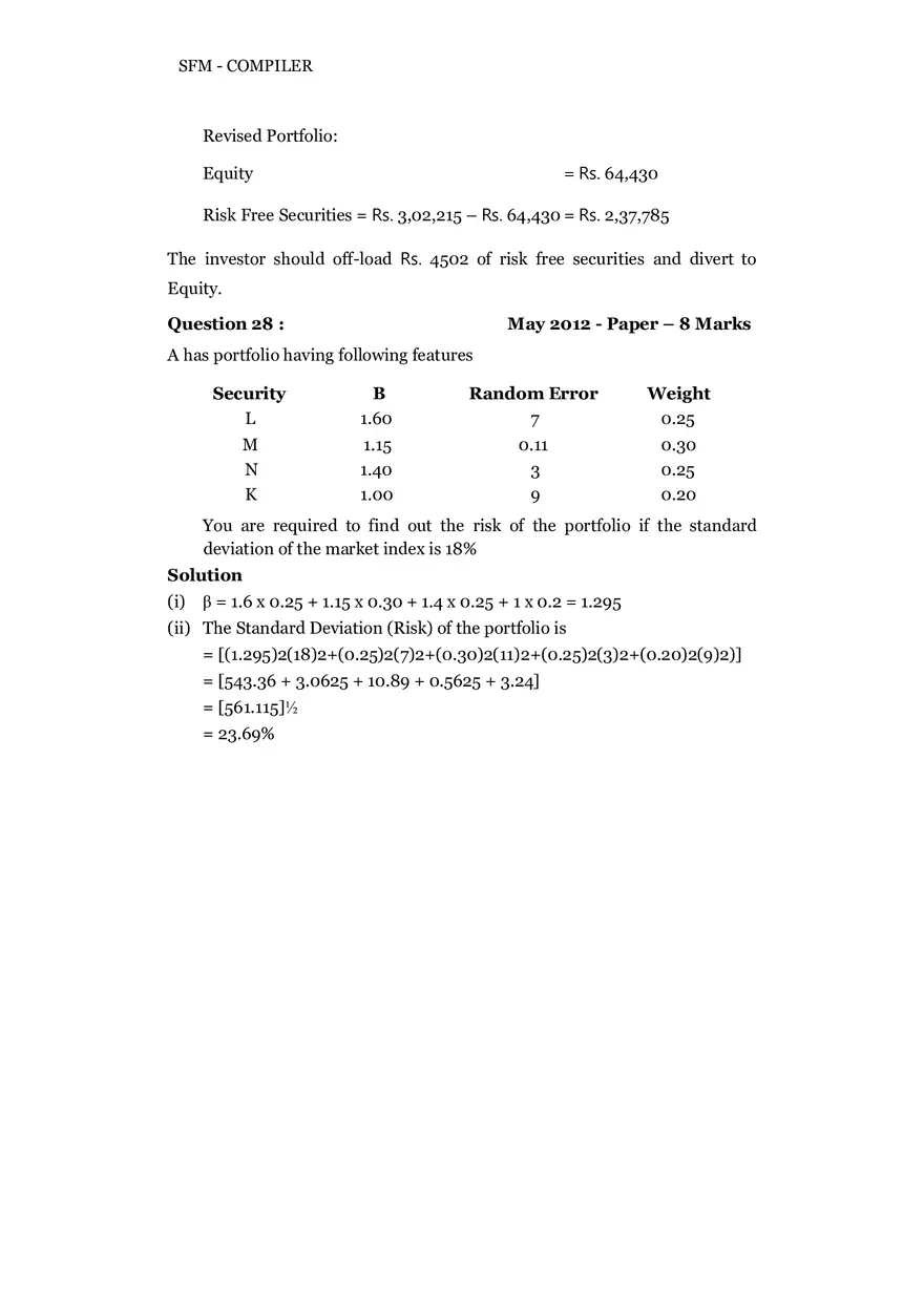 Risk, Return and Portfolio Study Guide Part 3 - Page 8