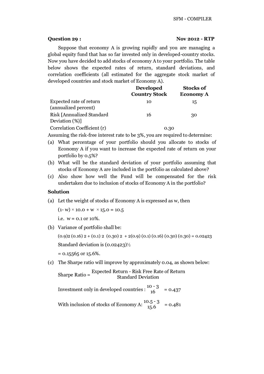 Risk, Return and Portfolio Study Guide Part 3 - Page 9