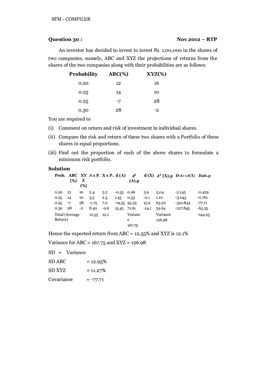 Risk, Return and Portfolio Study Guide Part 3 - Page 10