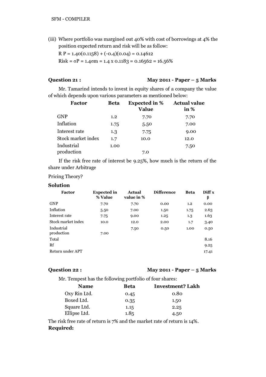 Risk, Return and Portfolio Study Guide Part 3 - Page 2
