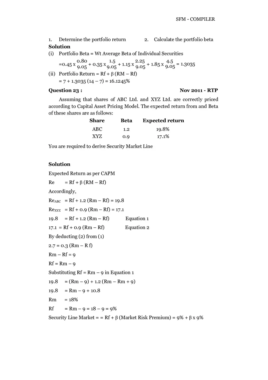 Risk, Return and Portfolio Study Guide Part 3 - Page 3