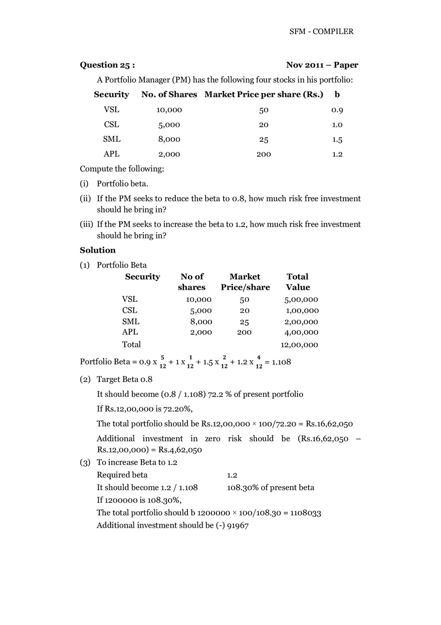 Risk, Return and Portfolio Study Guide Part 3 - Page 5