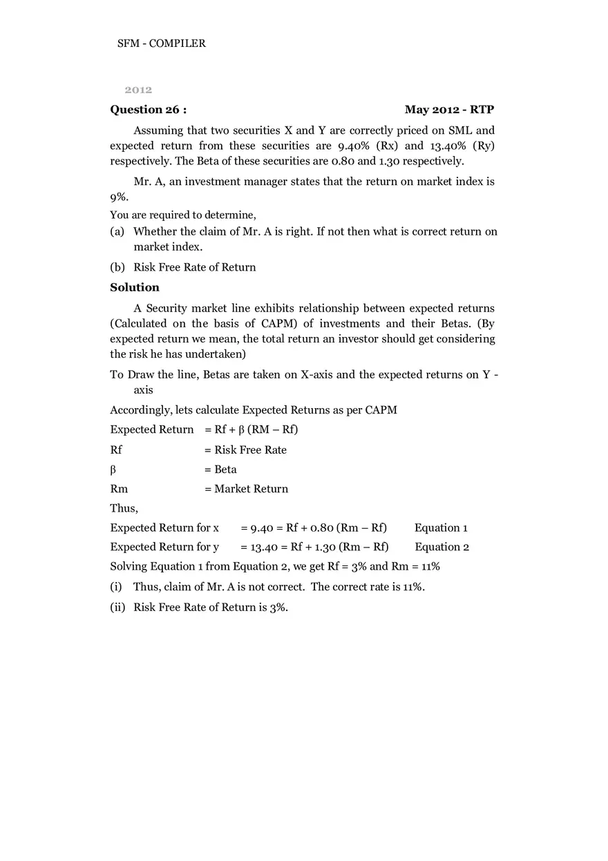Risk, Return and Portfolio Study Guide Part 3 - Page 6
