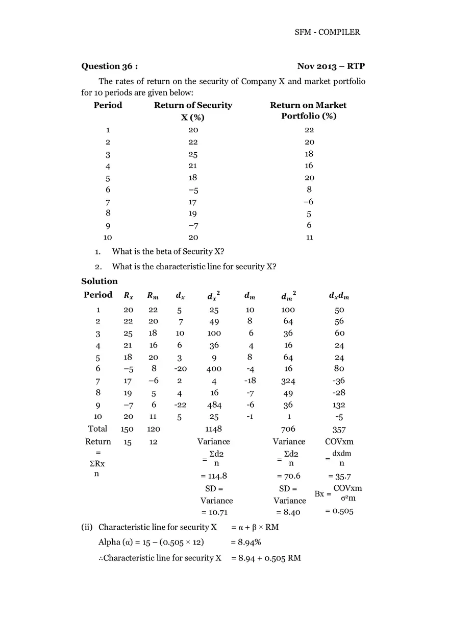 Risk, Return and Portfolio Study Guide Part 4 - Page 7