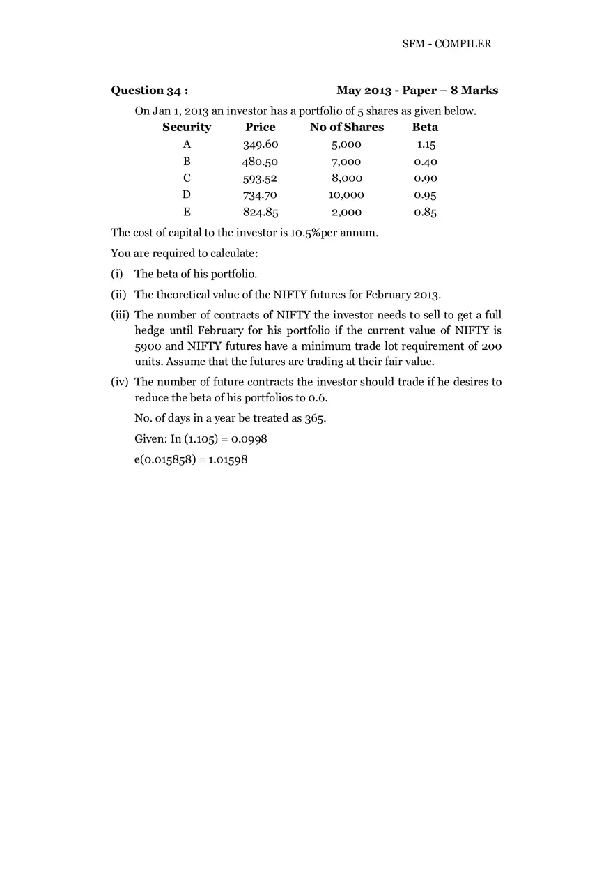 Risk, Return and Portfolio Study Guide Part 4 - Page 3