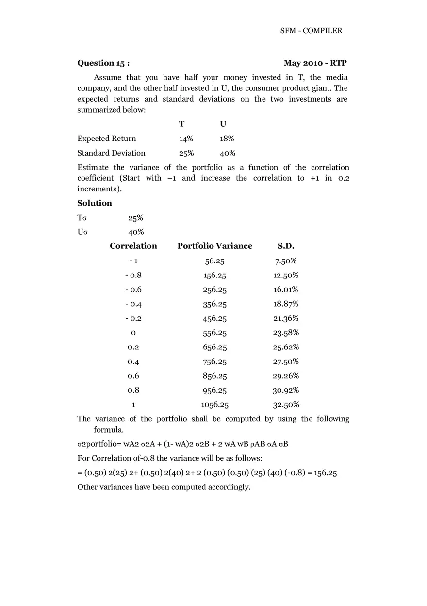 Risk, Return and Portfolio Study Guide Part 2 - Page 7