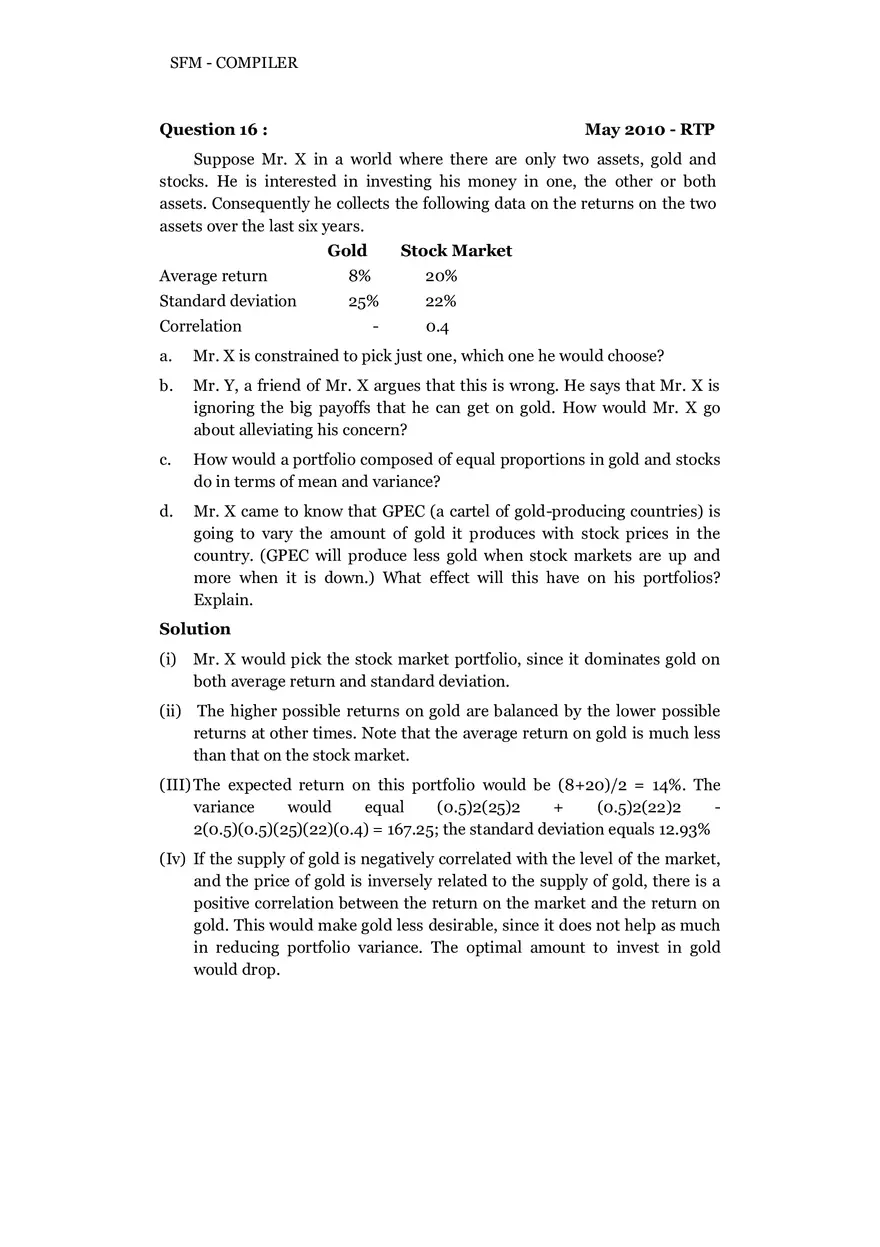 Risk, Return and Portfolio Study Guide Part 2 - Page 8