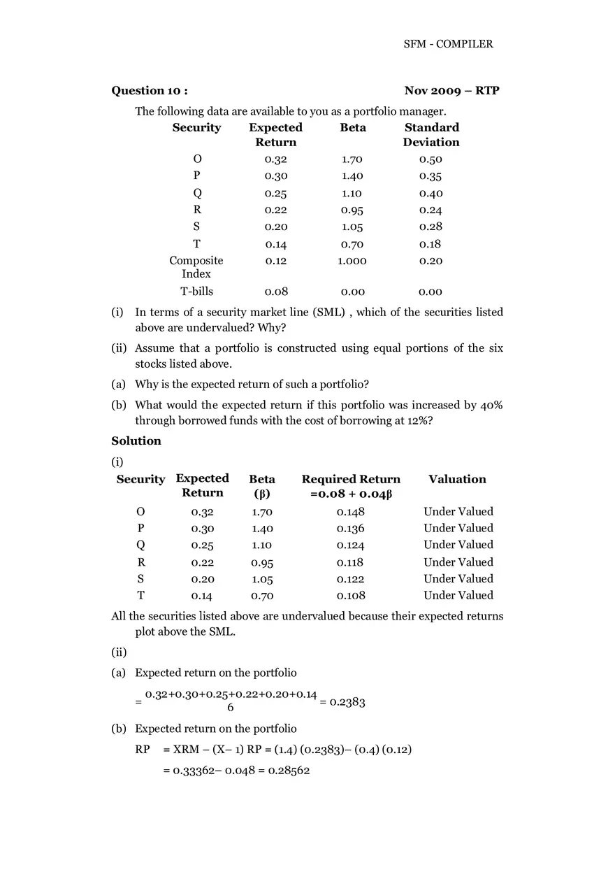 Risk, Return and Portfolio Study Guide Part 2 - Page 1