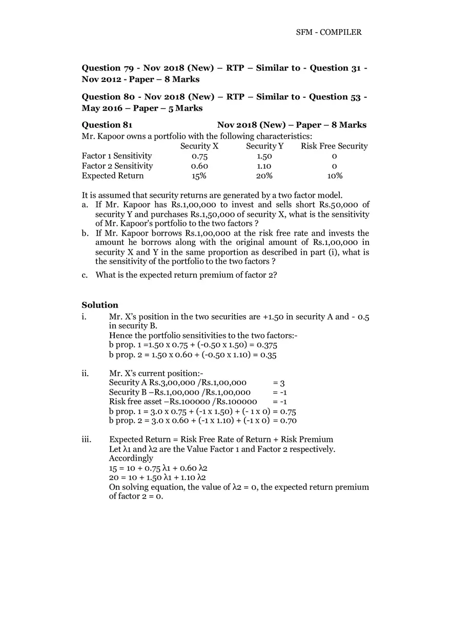 Risk, Return and Portfolio Study Guide Part 6 - Page 9