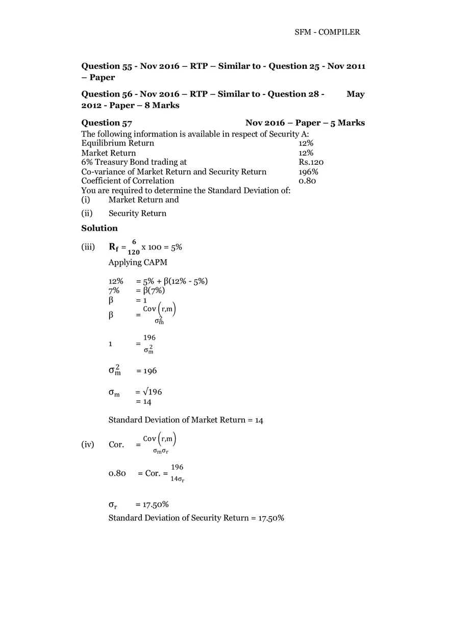 Risk, Return and Portfolio Study Guide Part 6 - Page 10