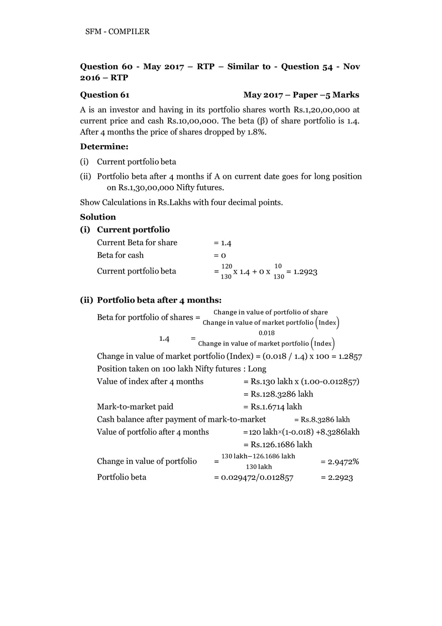 Risk, Return and Portfolio Study Guide Part 6 - Page 13