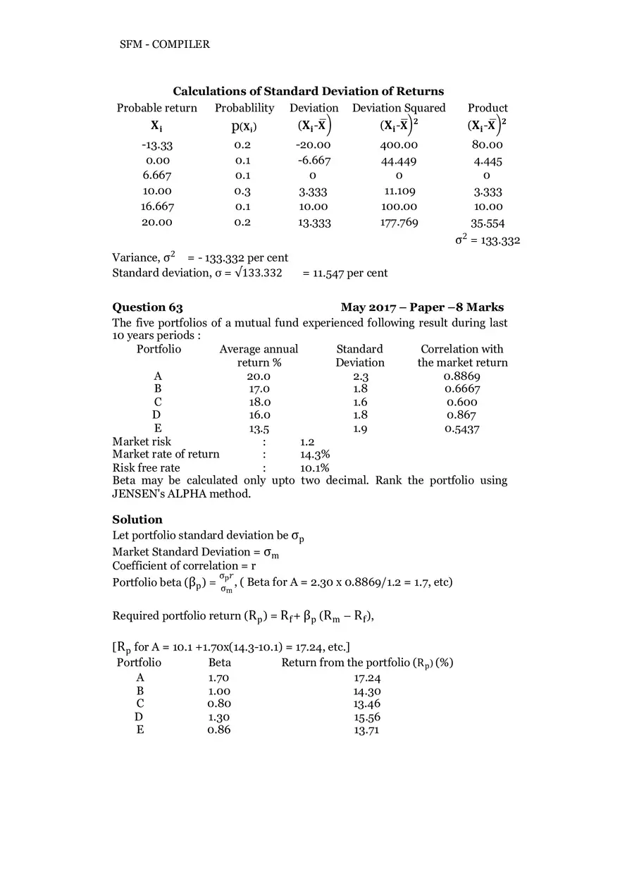 Risk, Return and Portfolio Study Guide Part 6 - Page 15