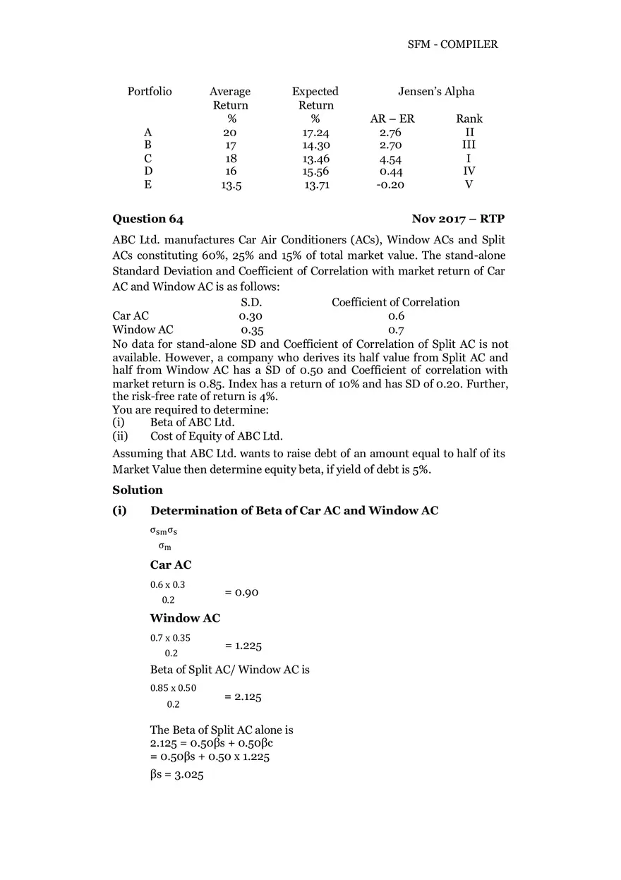 Risk, Return and Portfolio Study Guide Part 6 - Page 16