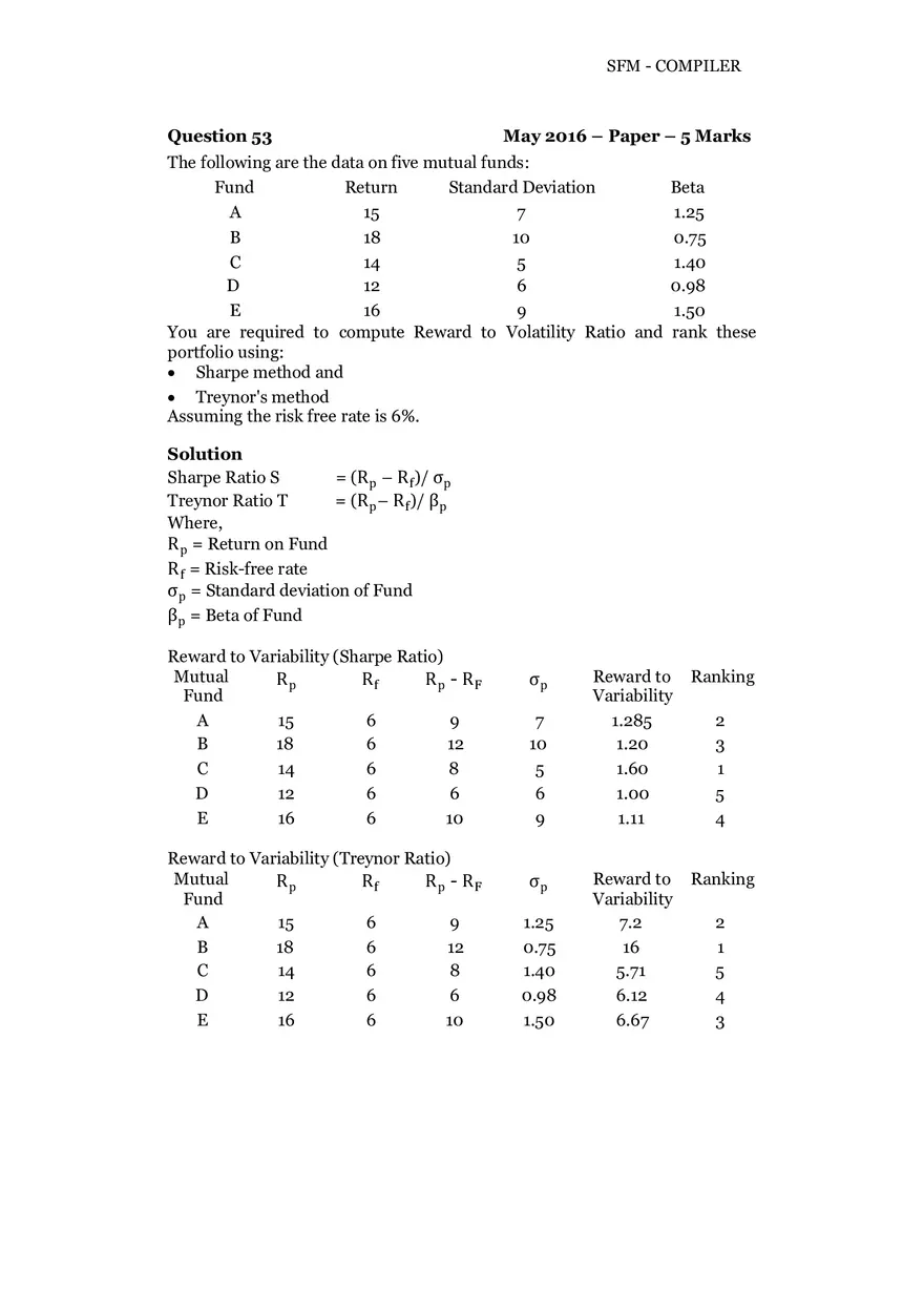 Risk, Return and Portfolio Study Guide Part 6 - Page 1