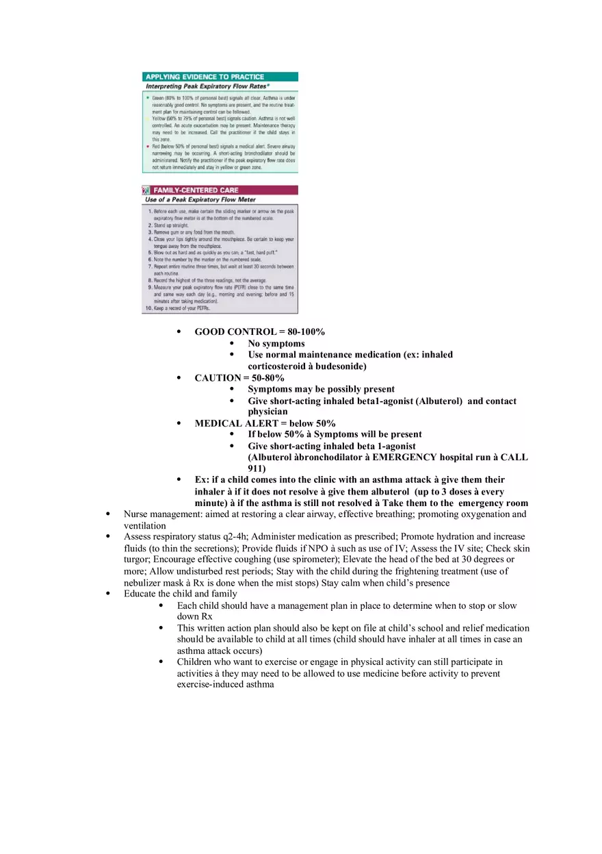 Nursing Care of the Child Review For Exam 1 Part 4 - Page 7