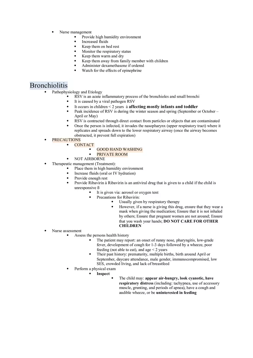 Nursing Care of the Child Review For Exam 1 Part 4 - Page 3