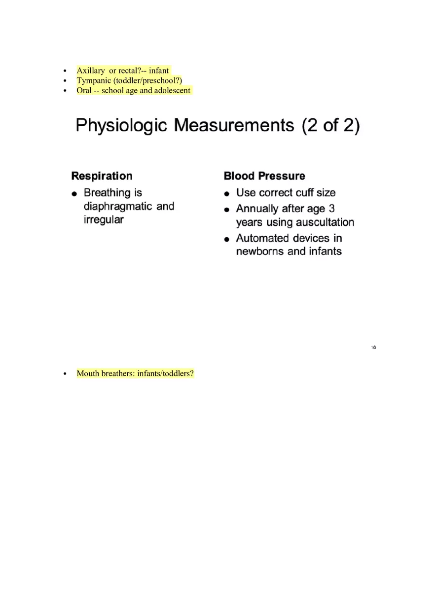 Nursing Care of the Child Review For Exam 1 Part 2 - Page 2
