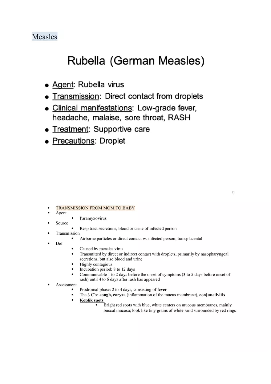 Nursing Care of the Child Review For Exam 1 Part 3 - Page 8