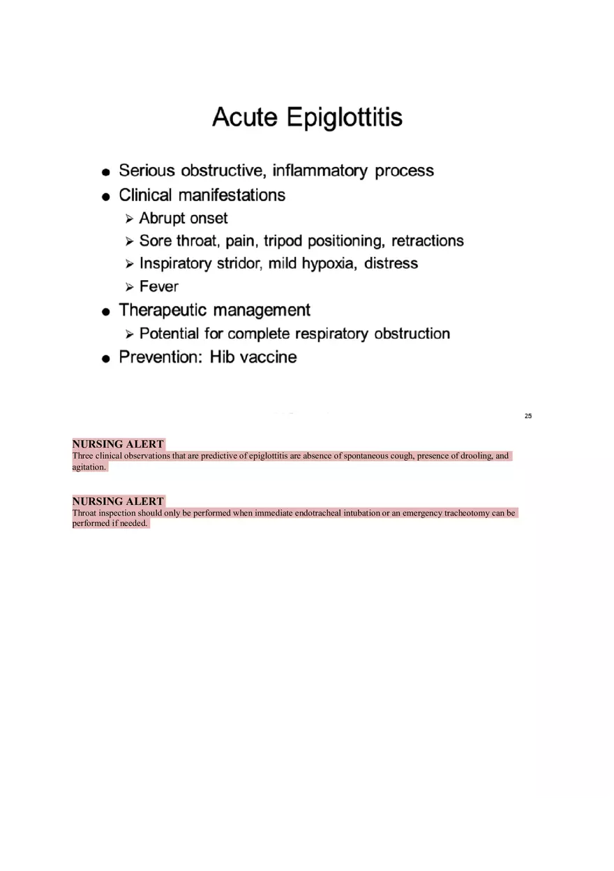 Nursing Care of the Child Review For Exam 1 Part 3 - Page 10