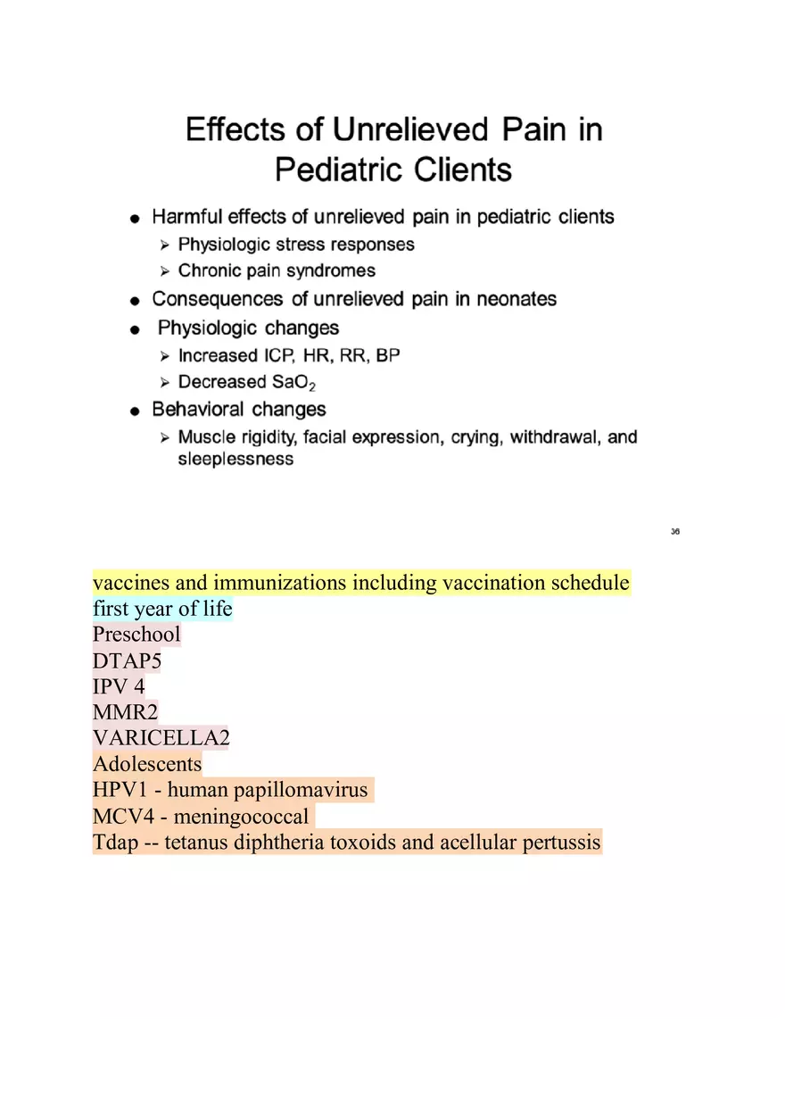 Nursing Care of the Child Review For Exam 1 Part 3 - Page 2