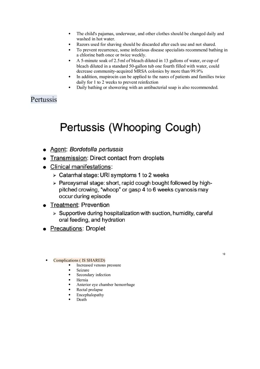 Nursing Care of the Child Review For Exam 1 Part 3 - Page 6
