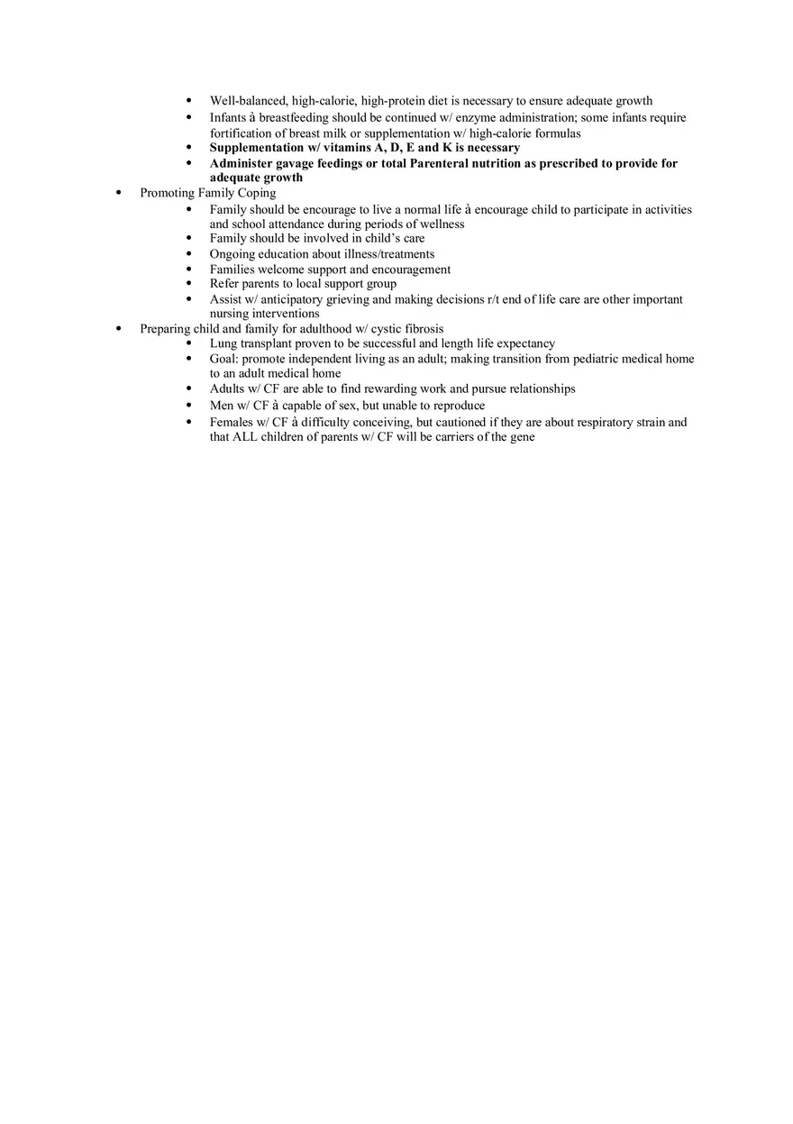 Nursing Care of the Child Review For Exam 1 Part 5 - Page 8