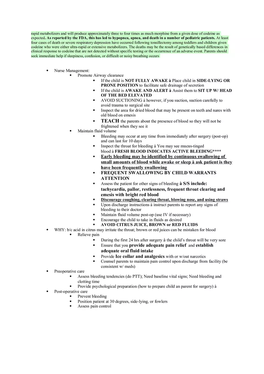 Nursing Care of the Child Review For Exam 1 Part 5 - Page 9