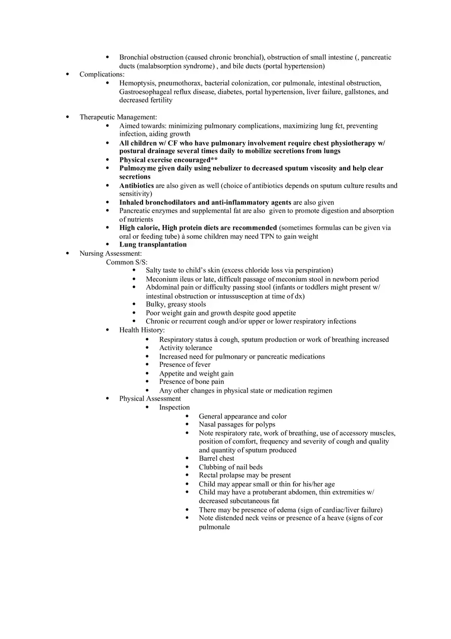 Nursing Care of the Child Review For Exam 1 Part 5 - Page 6