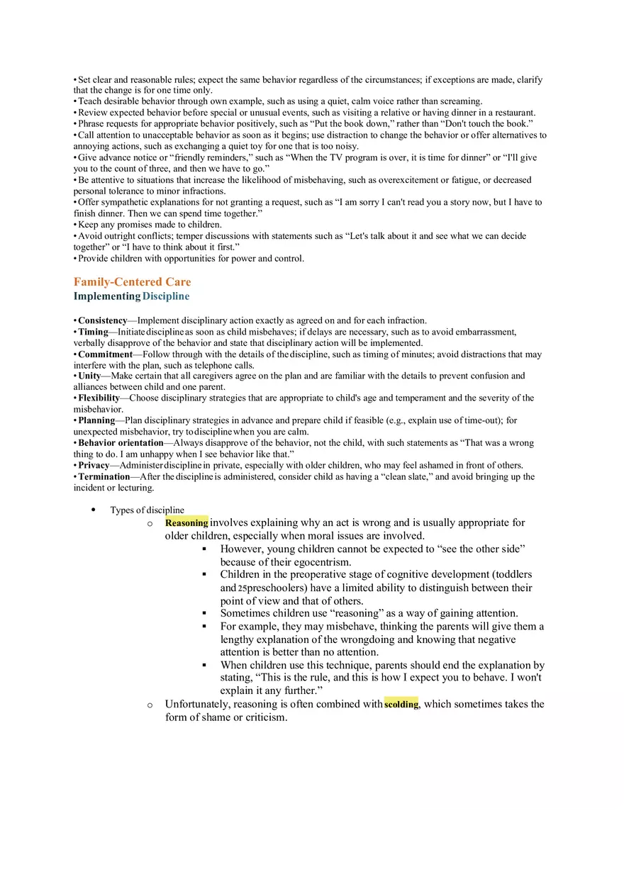 Nursing Care of the Child Review For Exam 1 Part 1 - Page 7