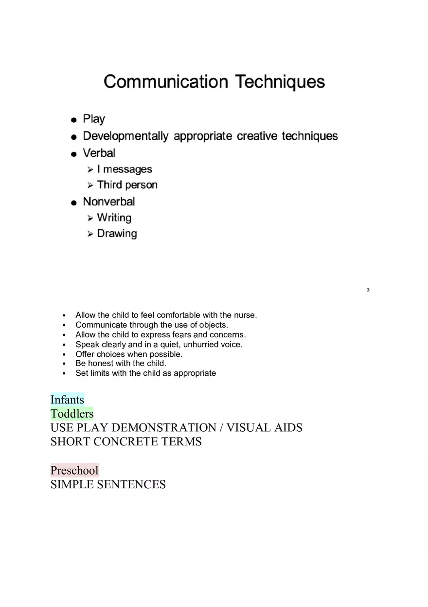 Nursing Care of the Child Review For Exam 1 Part 1 - Page 10