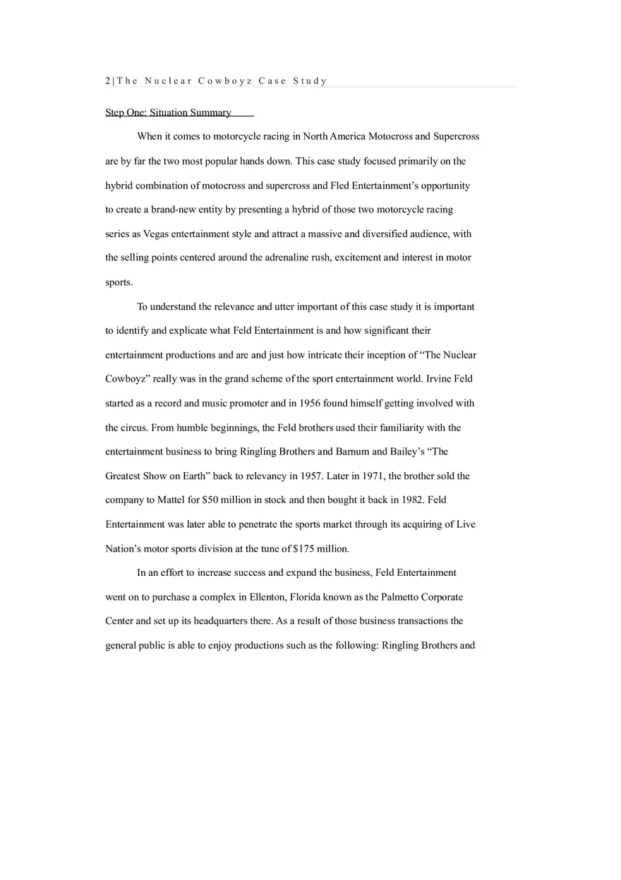 Marketing Case Study - Nuclear Cowboyz - Page 1