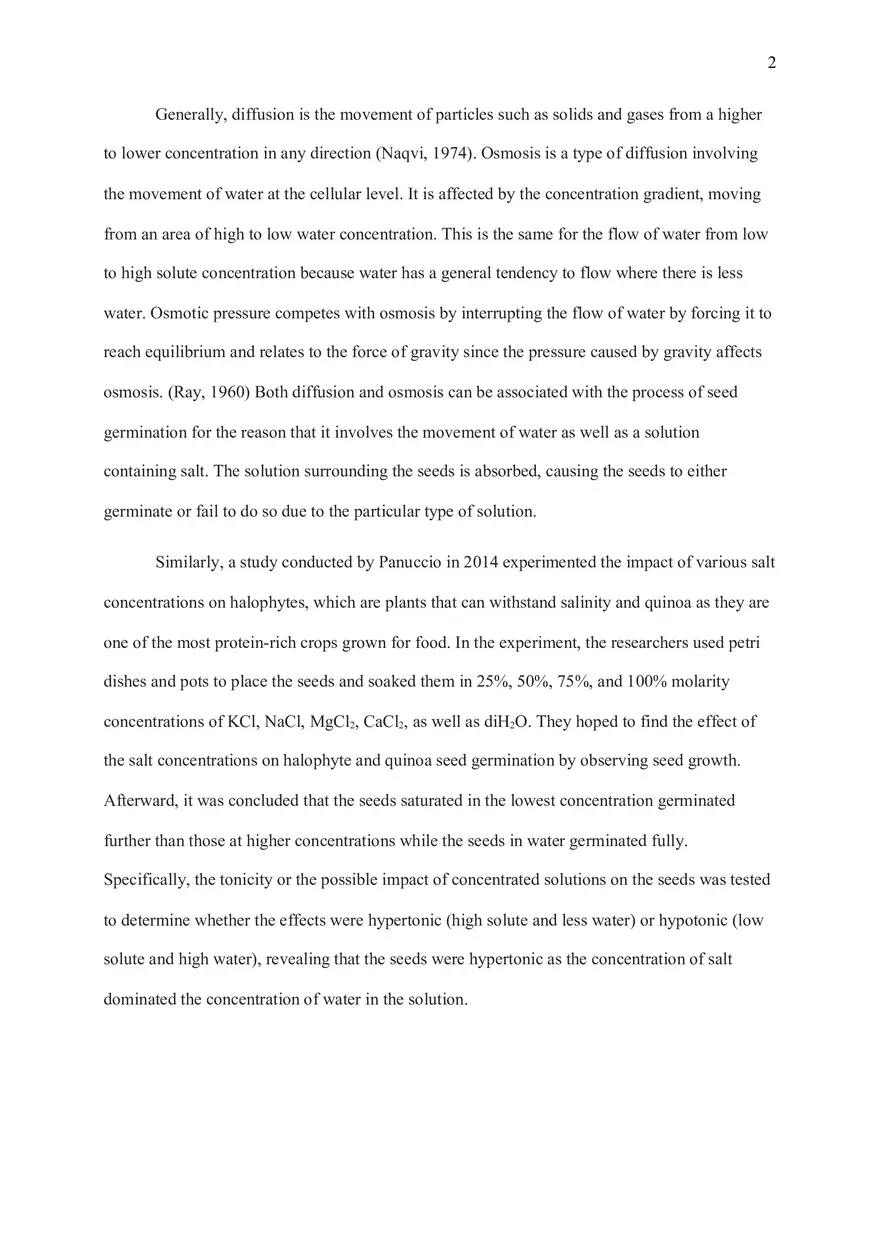Final Seed Germination Lab Report - Page 2