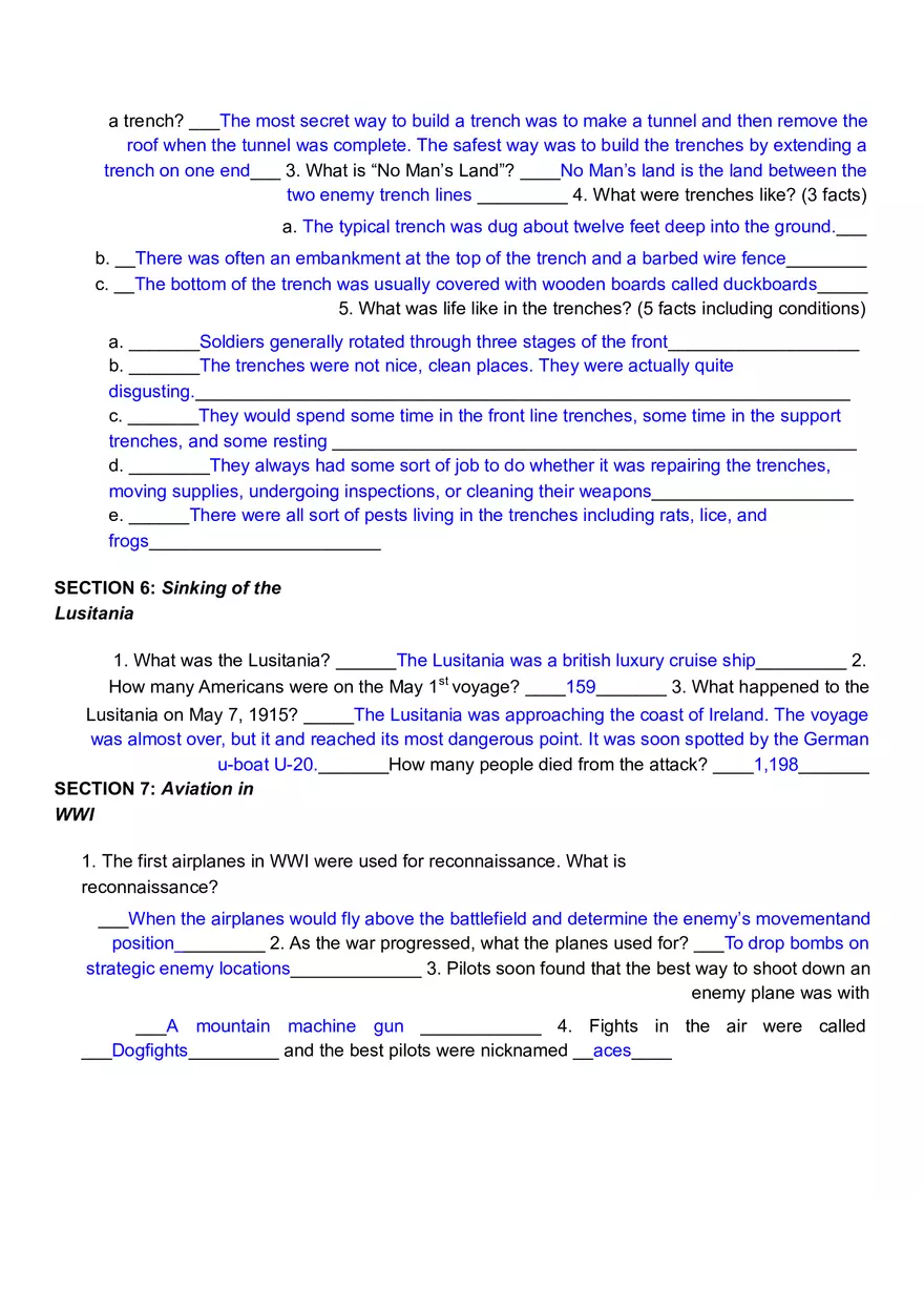 World War 1 Quiz - Page 3