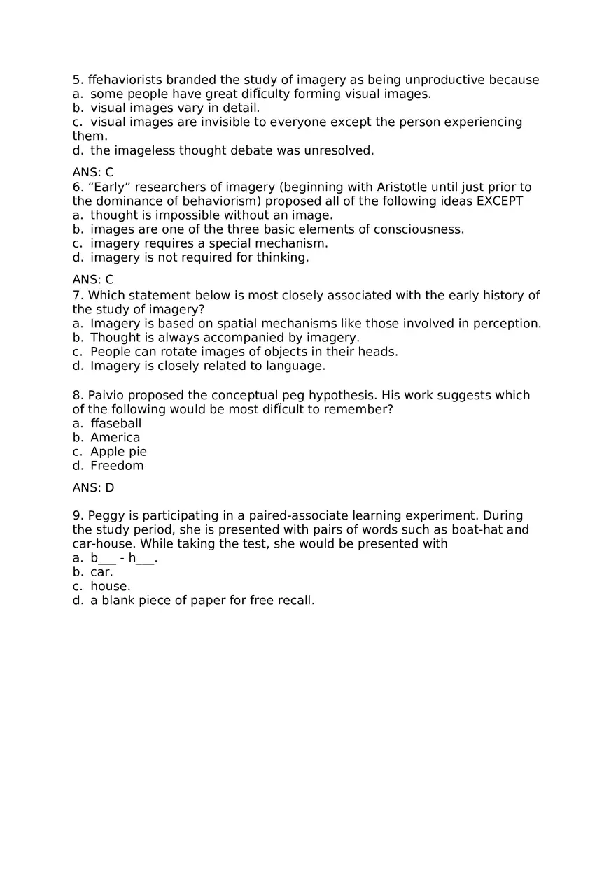 Visual Imagery Questions and Answers - Page 2