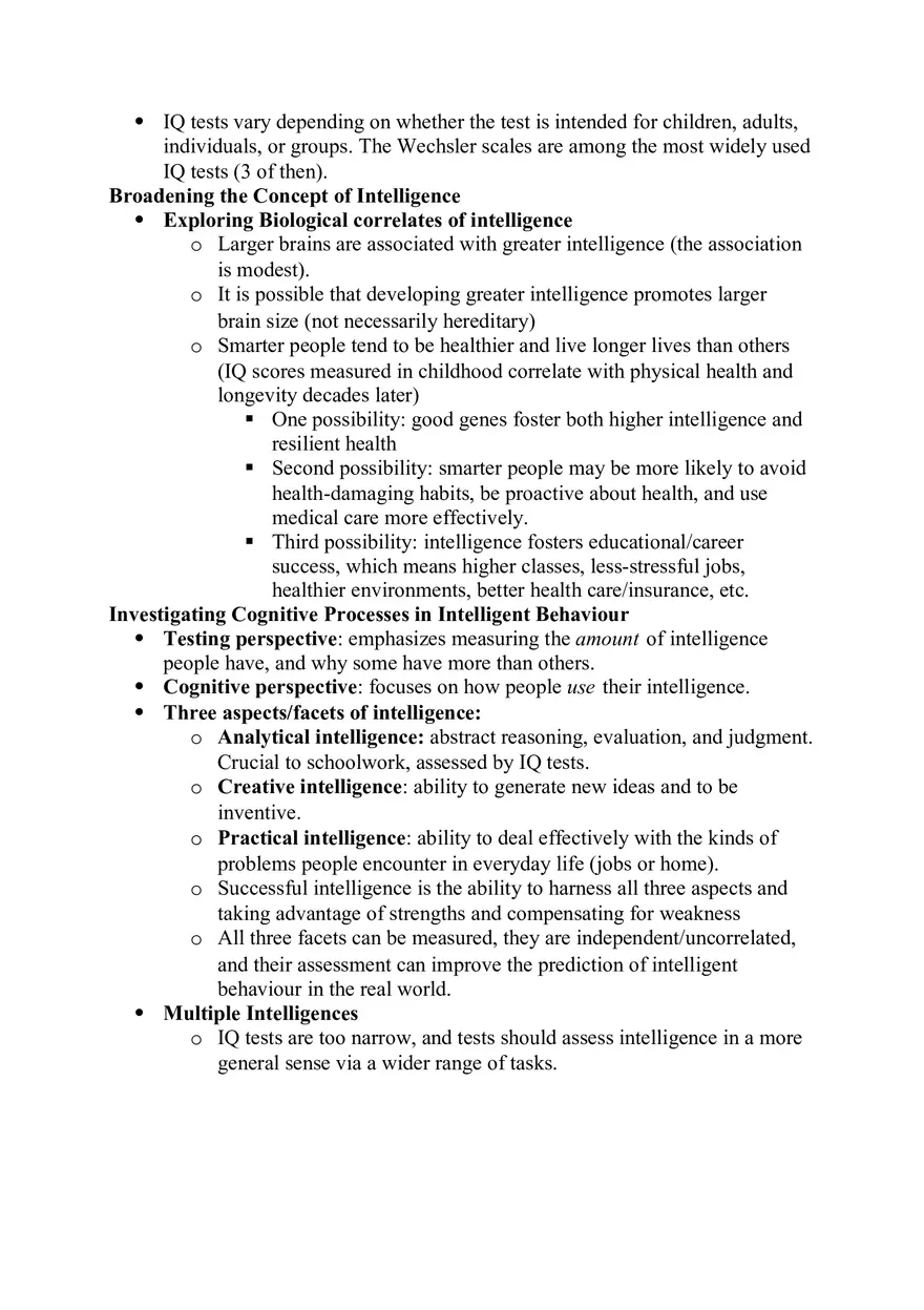 Our Understanding of the Construct of Intelligence Notes - Page 2