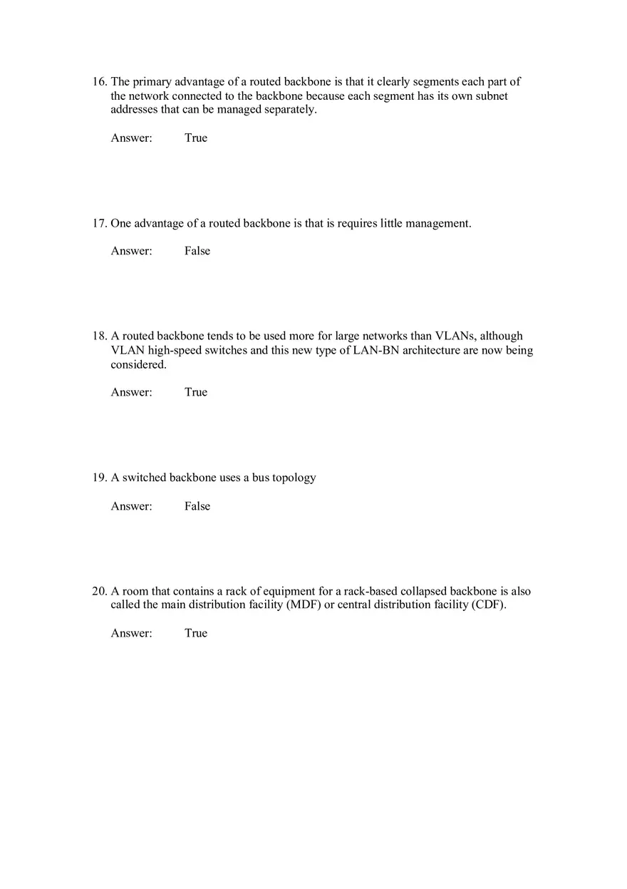 Backbone Networks Testbank Part 1 - Page 4