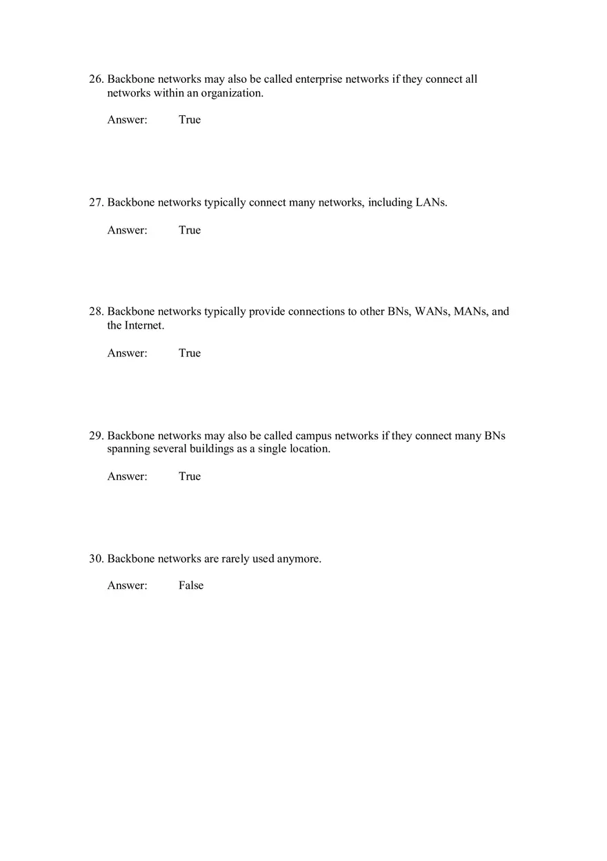 Backbone Networks Testbank Part 1 - Page 6