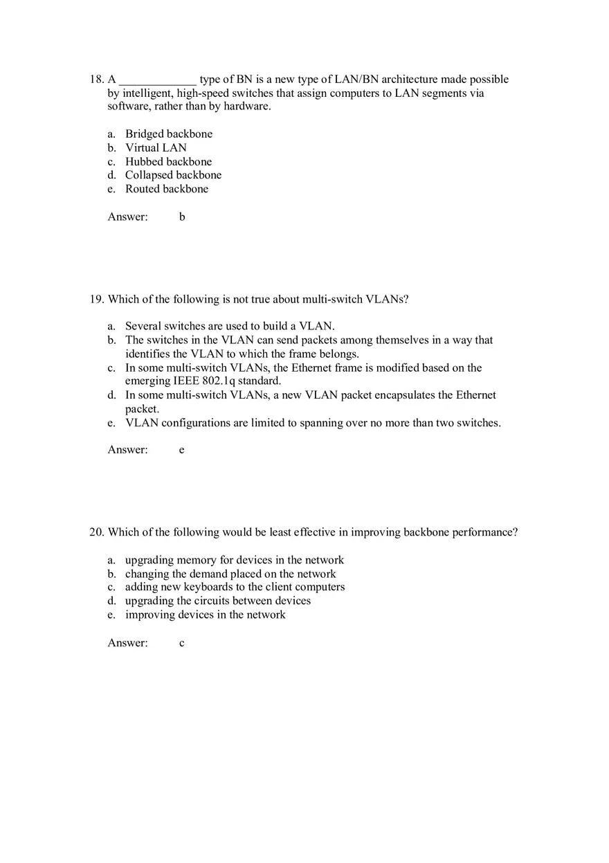 Backbone Networks Testbank Part 2 - Page 14