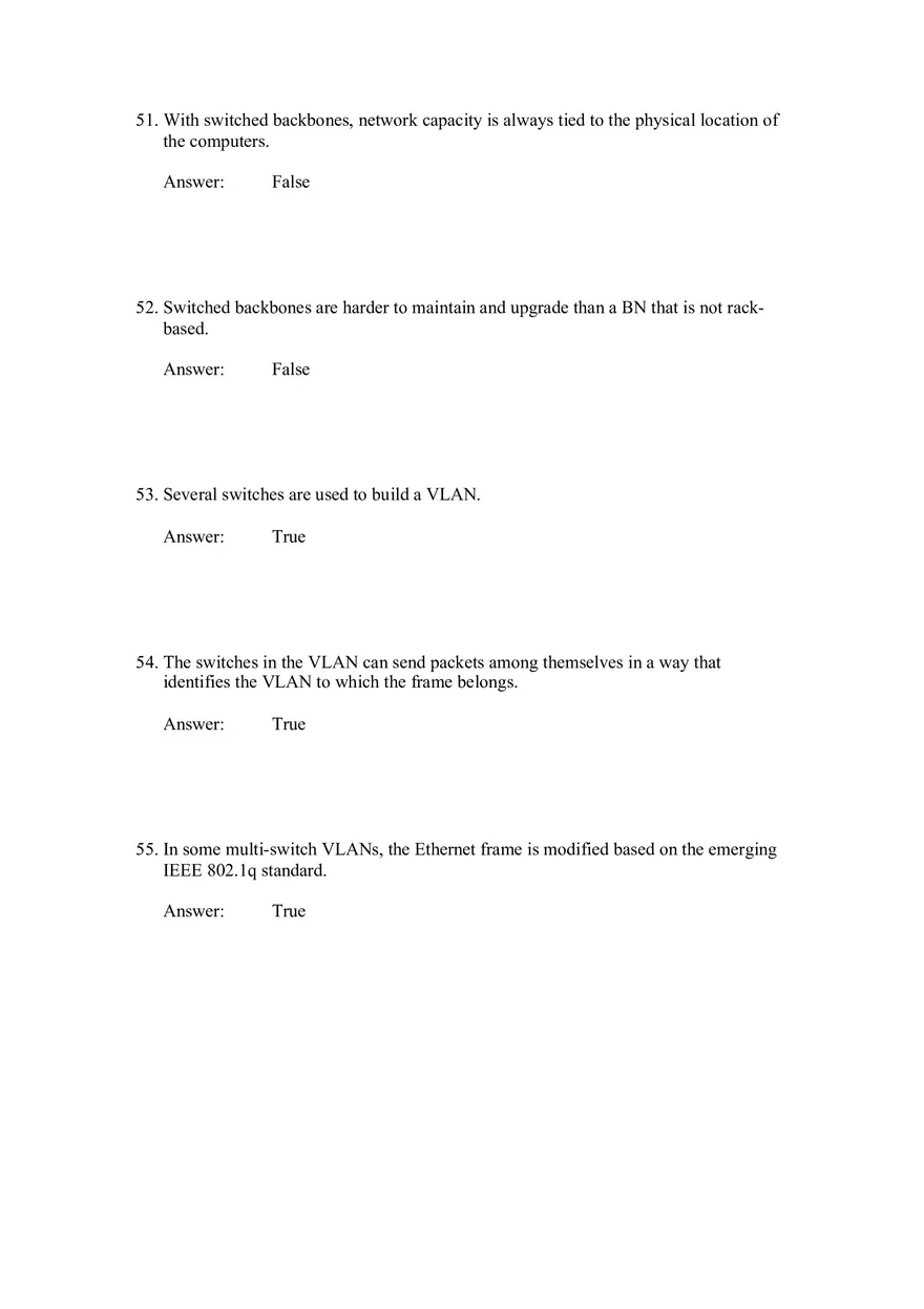 Backbone Networks Testbank Part 2 - Page 1