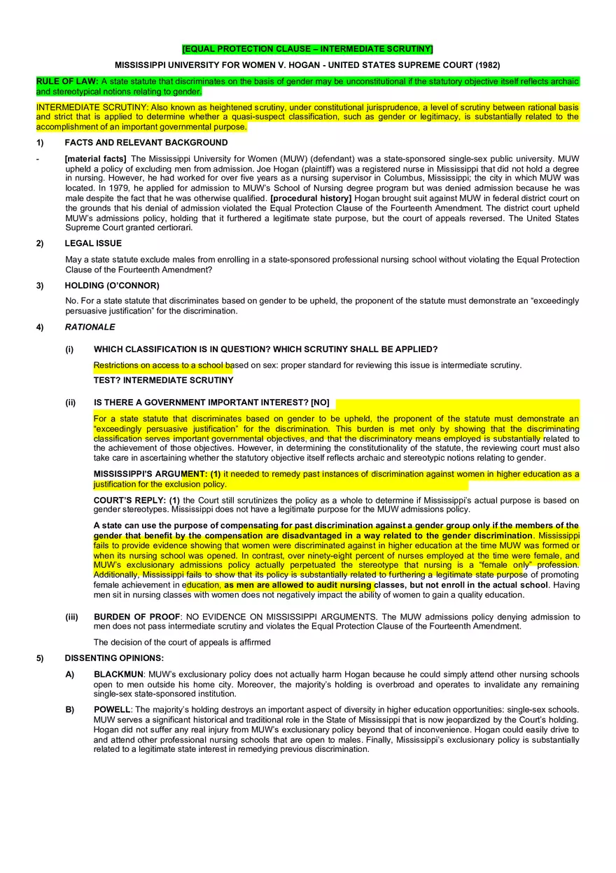 Case Brief MUW v. Hogan - Page 1
