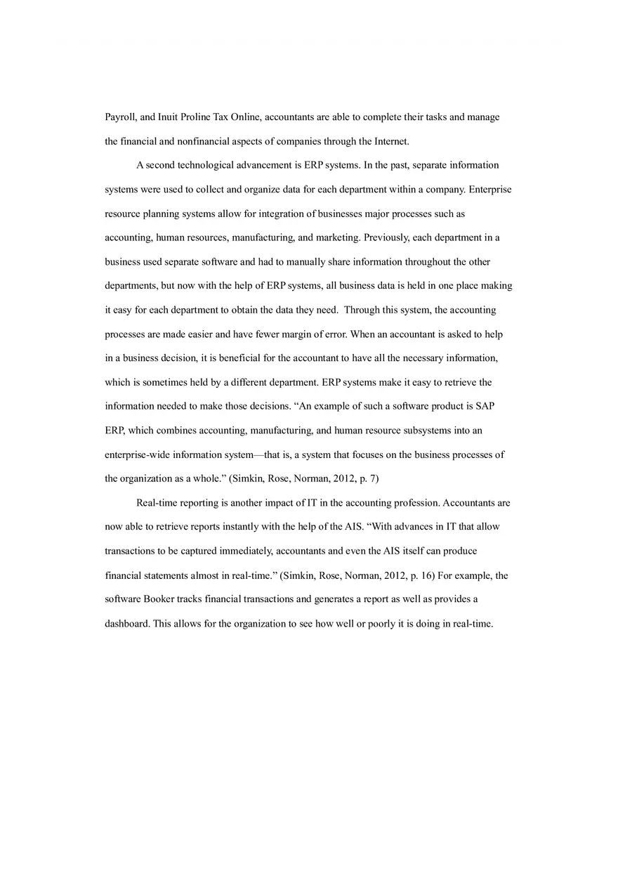 The Effects of Technology on the Accounting Profession - Page 2