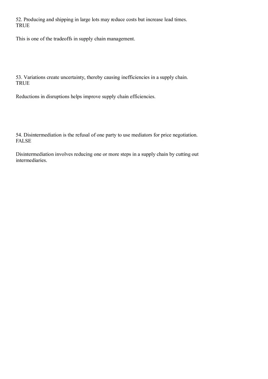 Industrial Engineering Supply Chain Management Answer Key Part 2 - Page 8