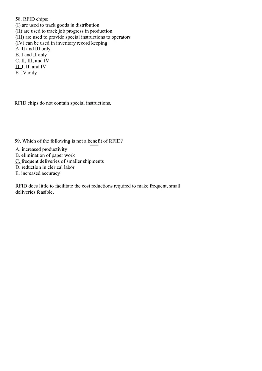 Industrial Engineering Supply Chain Management Answer Key Part 2 - Page 10