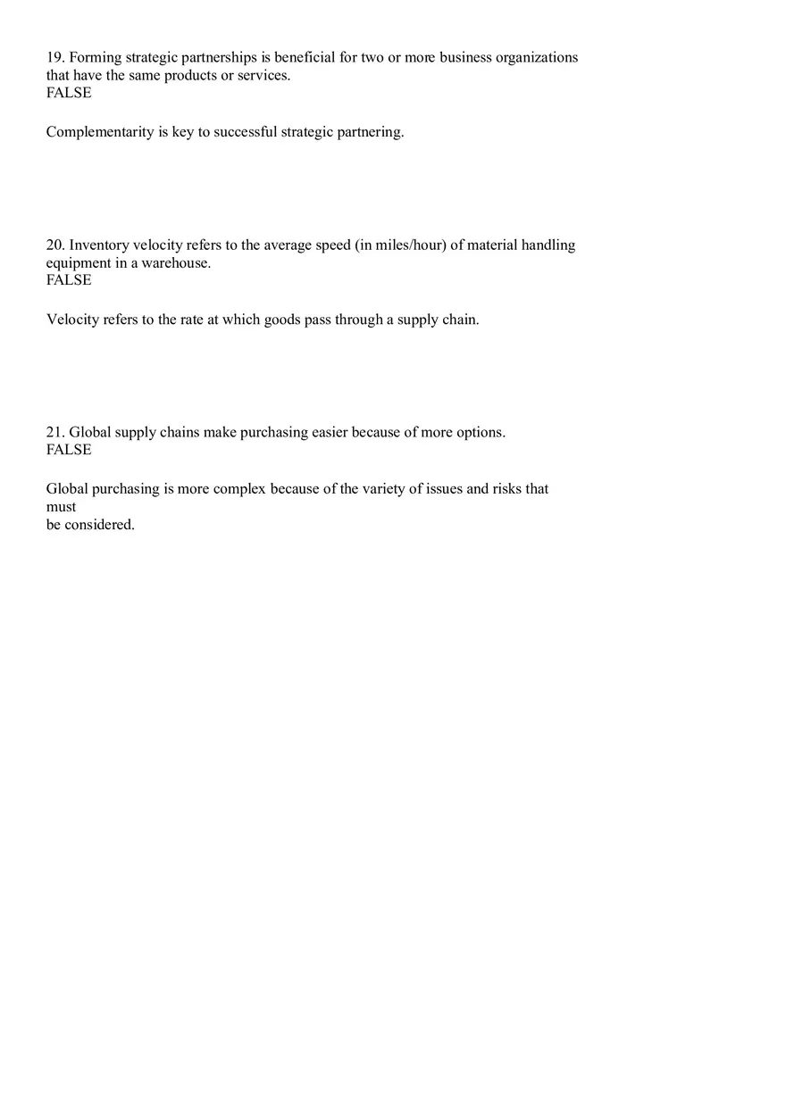 Industrial Engineering Supply Chain Management Answer Key Part 1 - Page 7