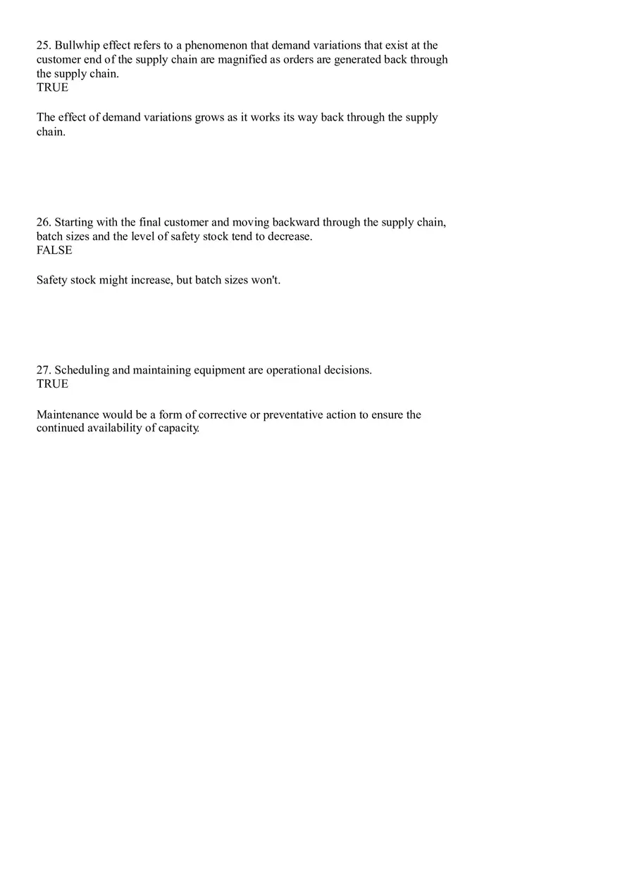 Industrial Engineering Supply Chain Management Answer Key Part 1 - Page 9