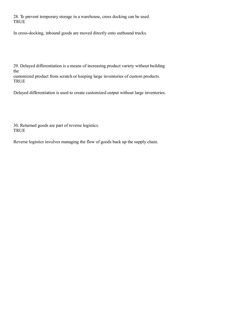 Industrial Engineering Supply Chain Management Answer Key Part 1 - Page 10