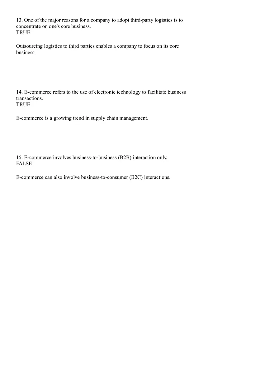Industrial Engineering Supply Chain Management Answer Key Part 1 - Page 5