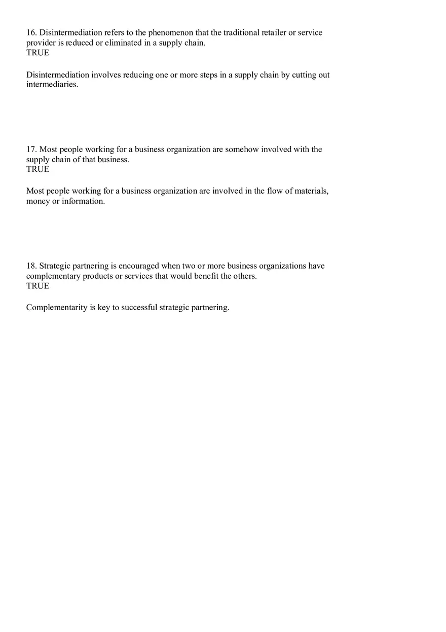 Industrial Engineering Supply Chain Management Answer Key Part 1 - Page 6